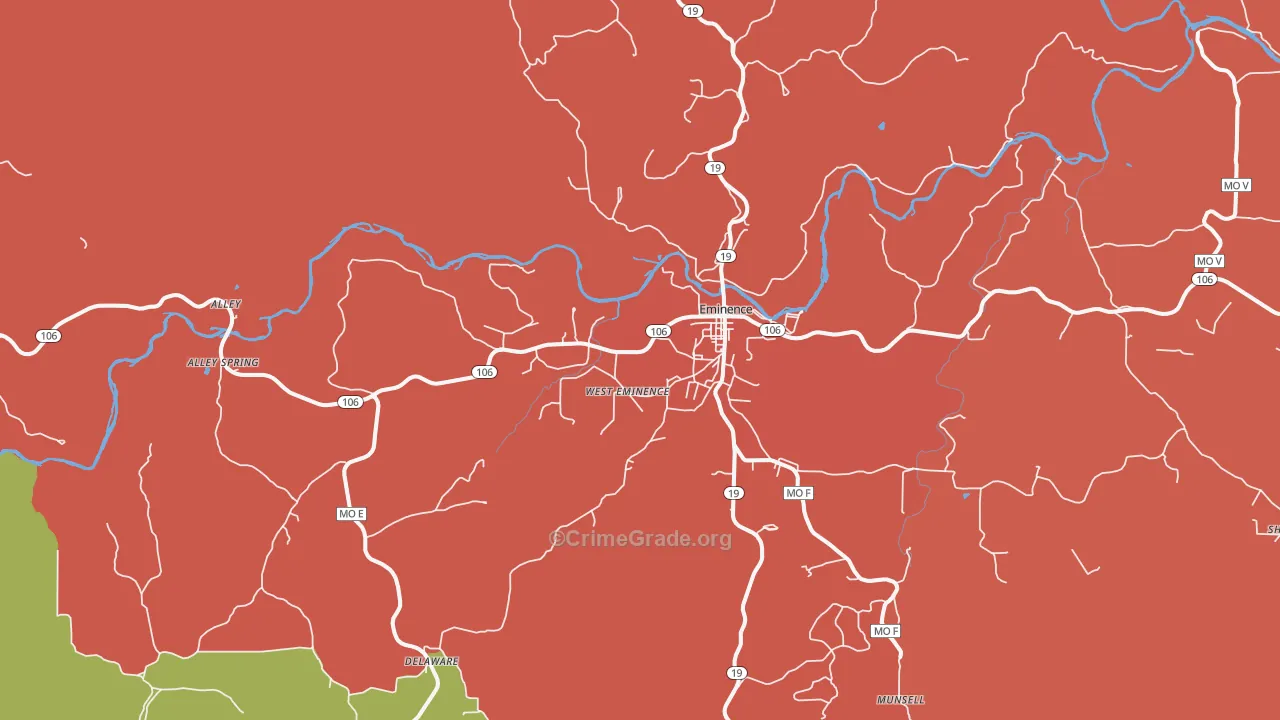 Eminence, MO Map of Drug-Related Crime Rates
