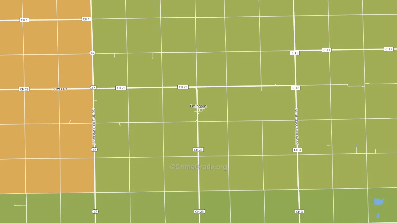 Emington, IL Map of Drug-Related Crime Rates