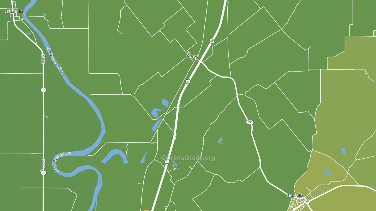 Emison, IN Map of Drug-Related Crime Rates