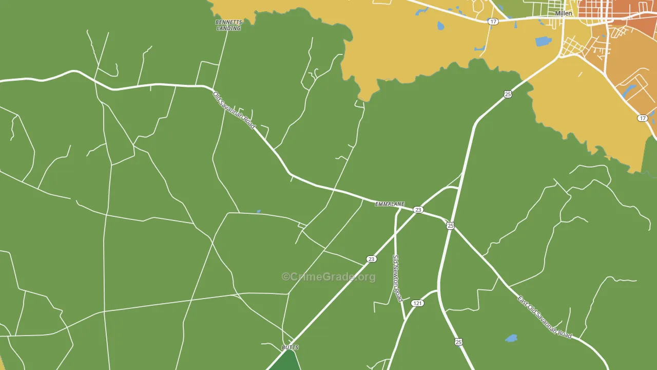 Emmalane, GA Map of Drug-Related Crime Rates