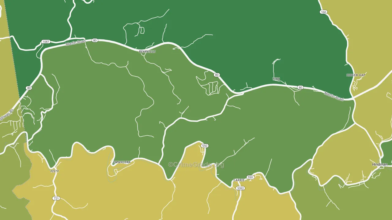 Emmalena, KY Map of Drug-Related Crime Rates