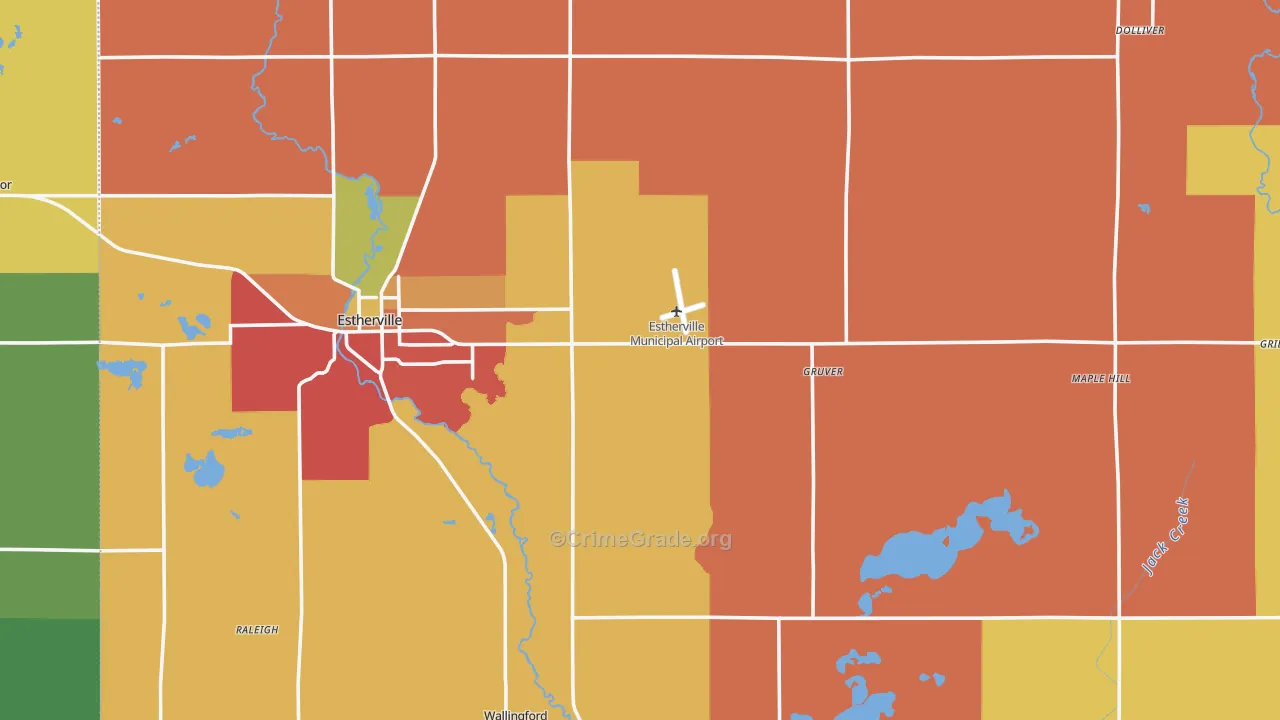 Emmet County, IA Map of Drug-Related Crime Rates