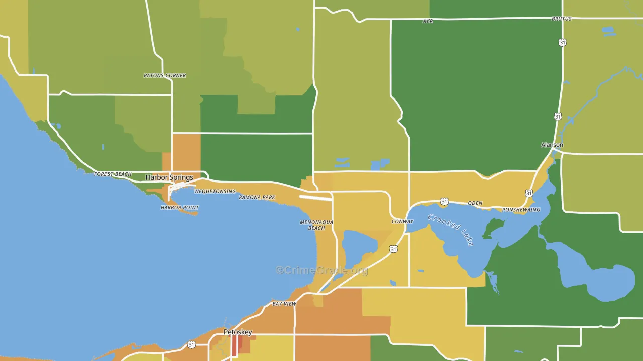 Emmet County, MI Map of Drug-Related Crime Rates