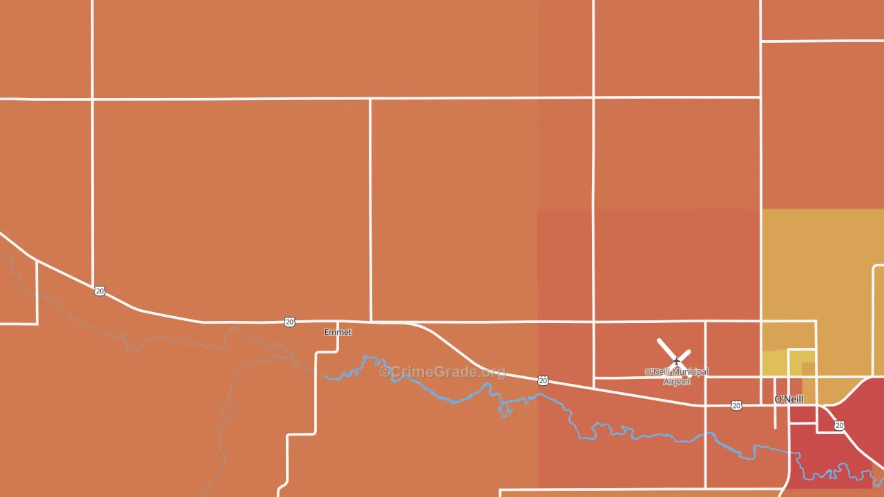 Emmet, NE Map of Drug-Related Crime Rates