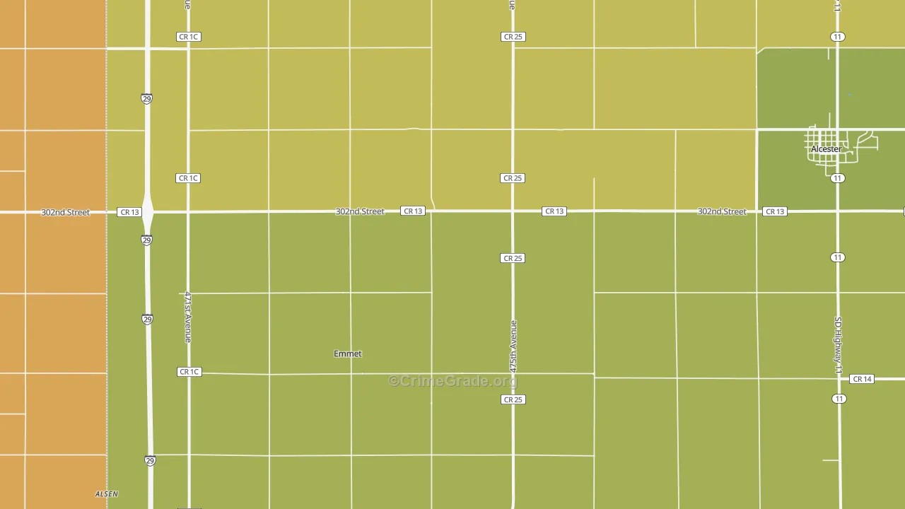 Emmet, SD Map of Drug-Related Crime Rates