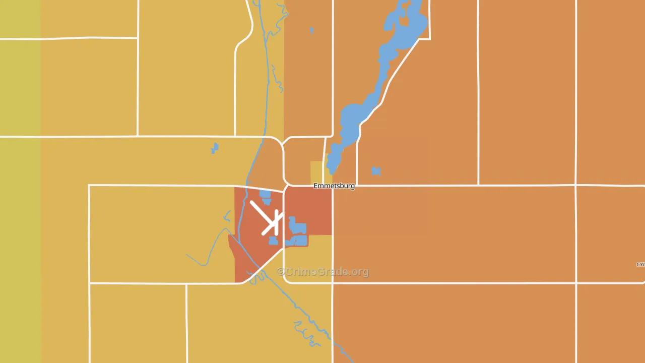 Emmetsburg, IA Map of Drug-Related Crime Rates