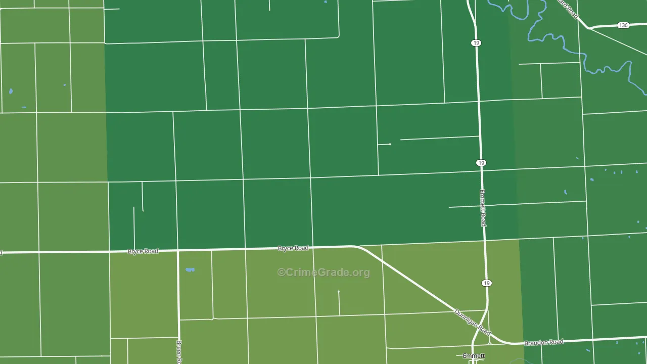 Emmett, MI Map of Drug-Related Crime Rates