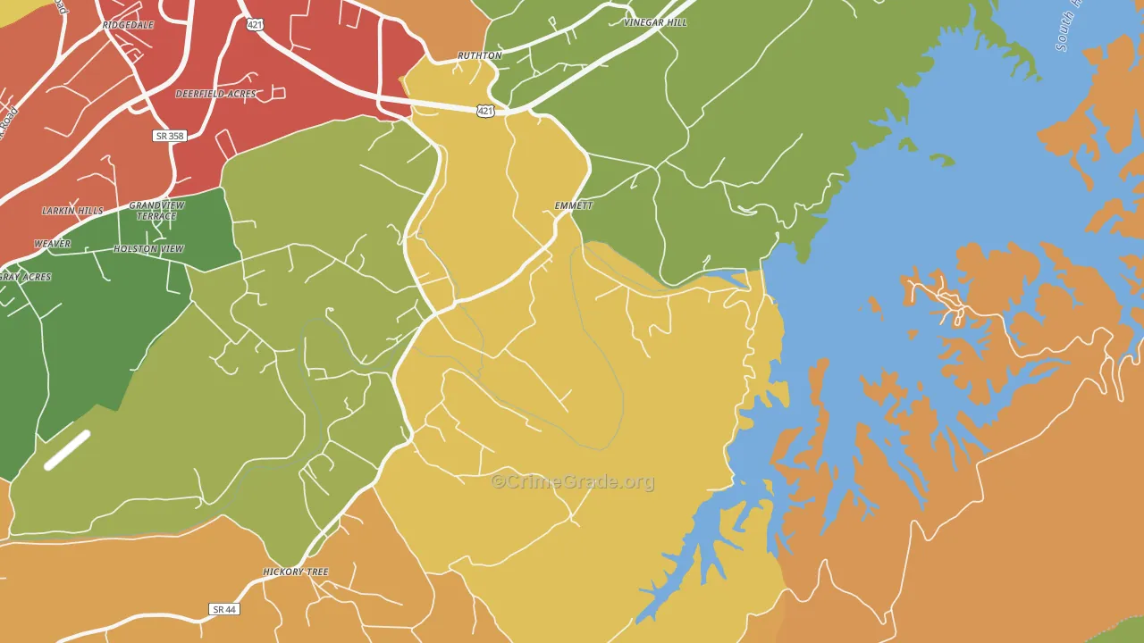 Emmett, TN Map of Drug-Related Crime Rates