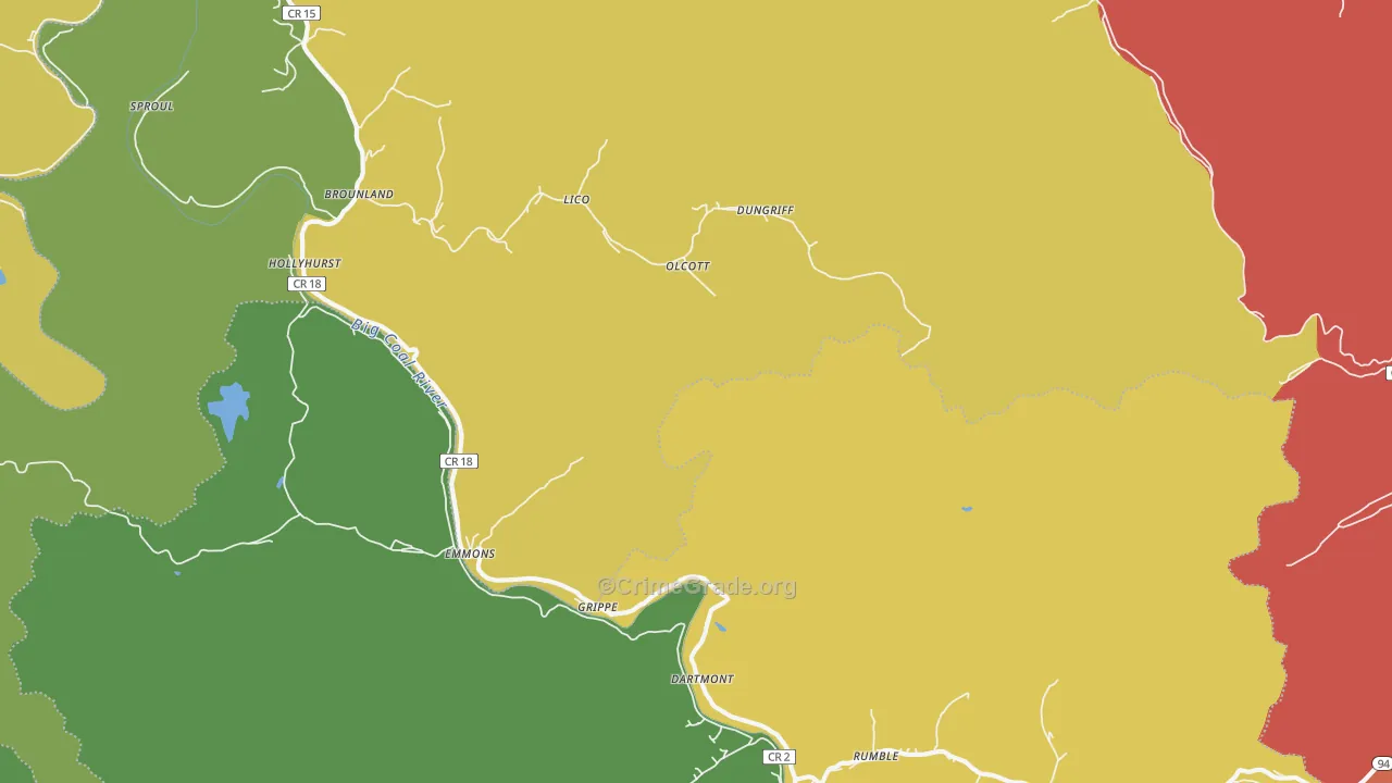 Emmons, WV Map of Drug-Related Crime Rates
