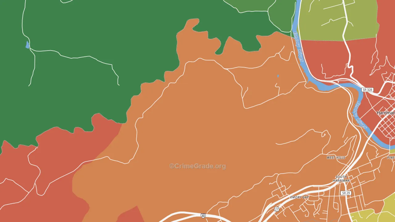 Emory Gap, TN Map of Drug-Related Crime Rates