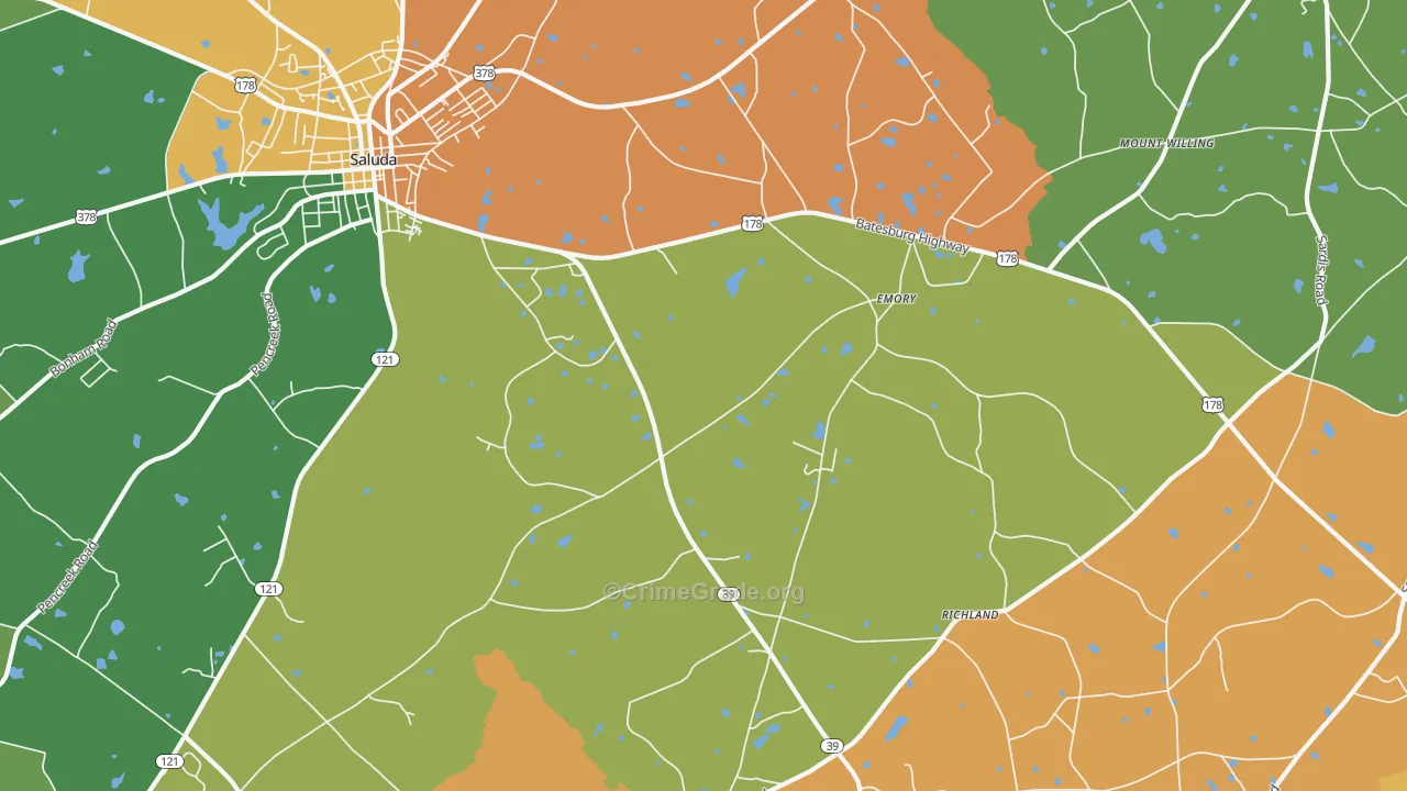 Emory, SC Map of Drug-Related Crime Rates