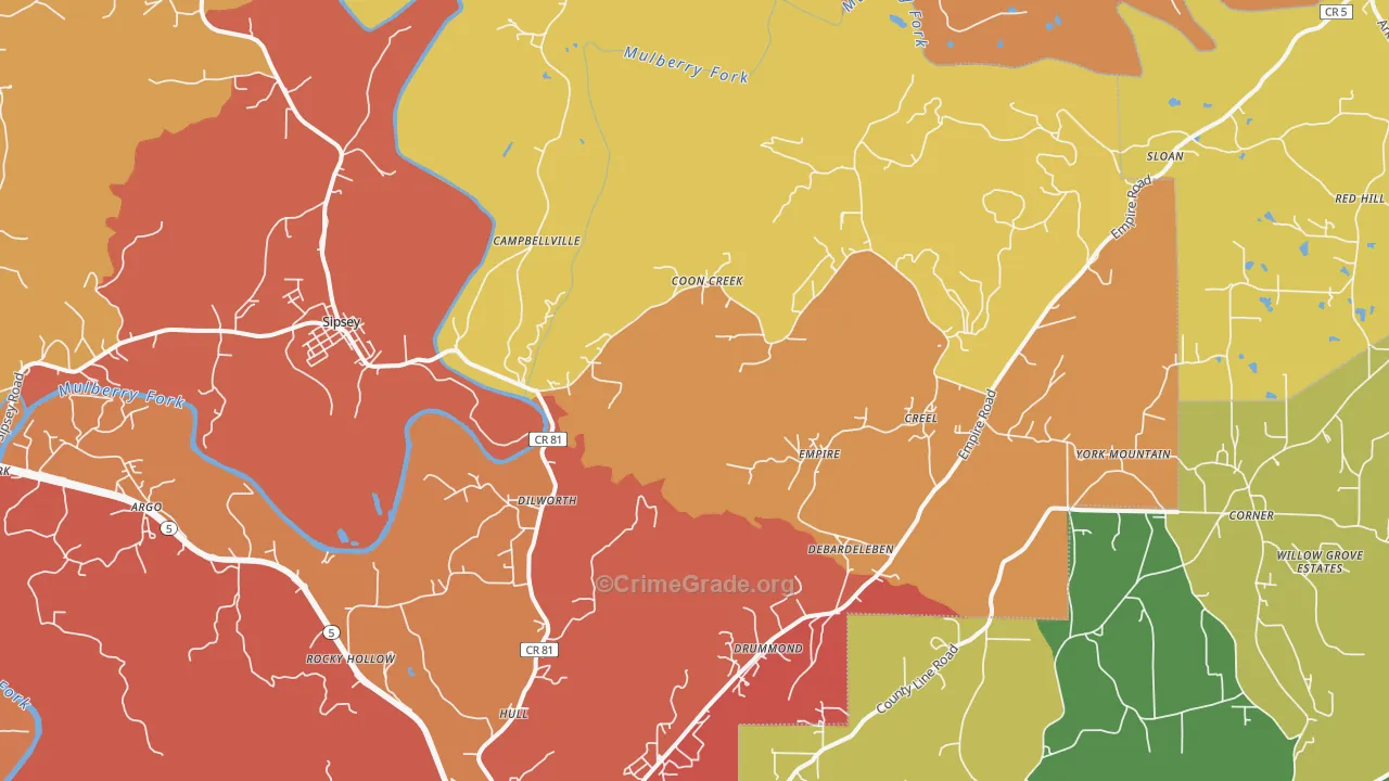Empire, AL Map of Drug-Related Crime Rates