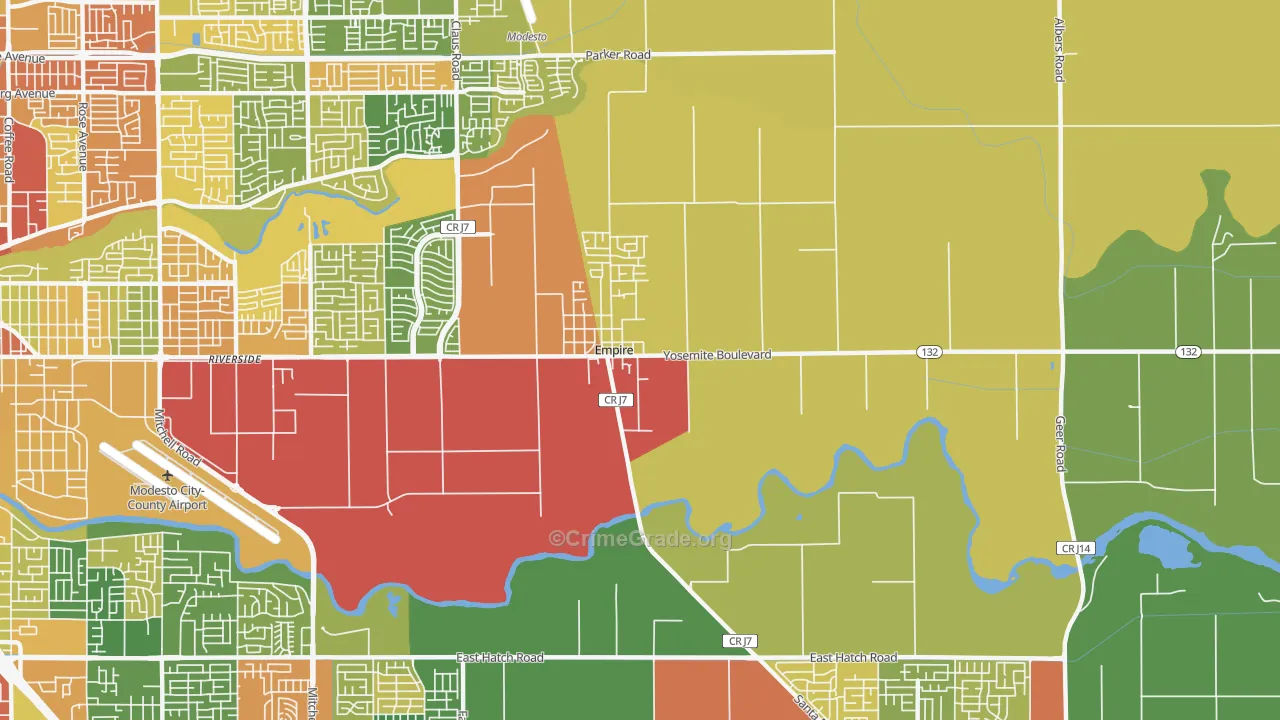 Empire, CA Map of Drug-Related Crime Rates