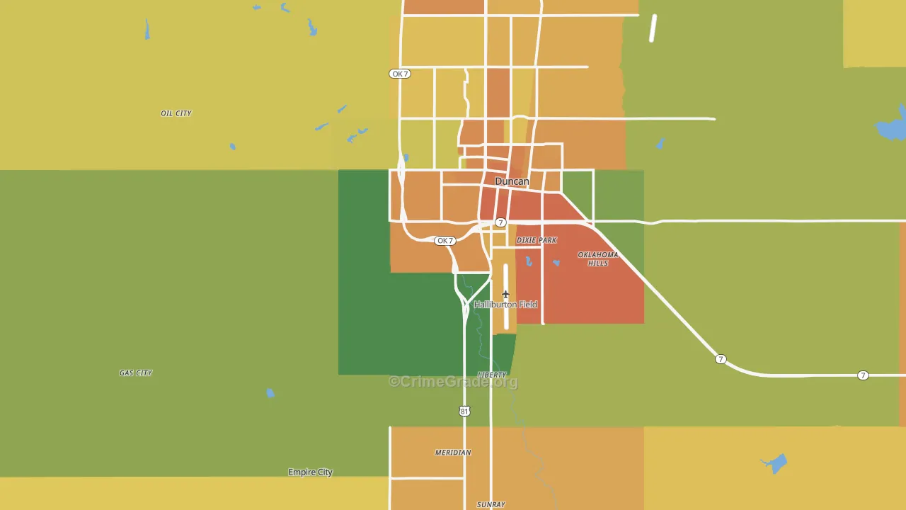 Empire City, OK Map of Drug-Related Crime Rates