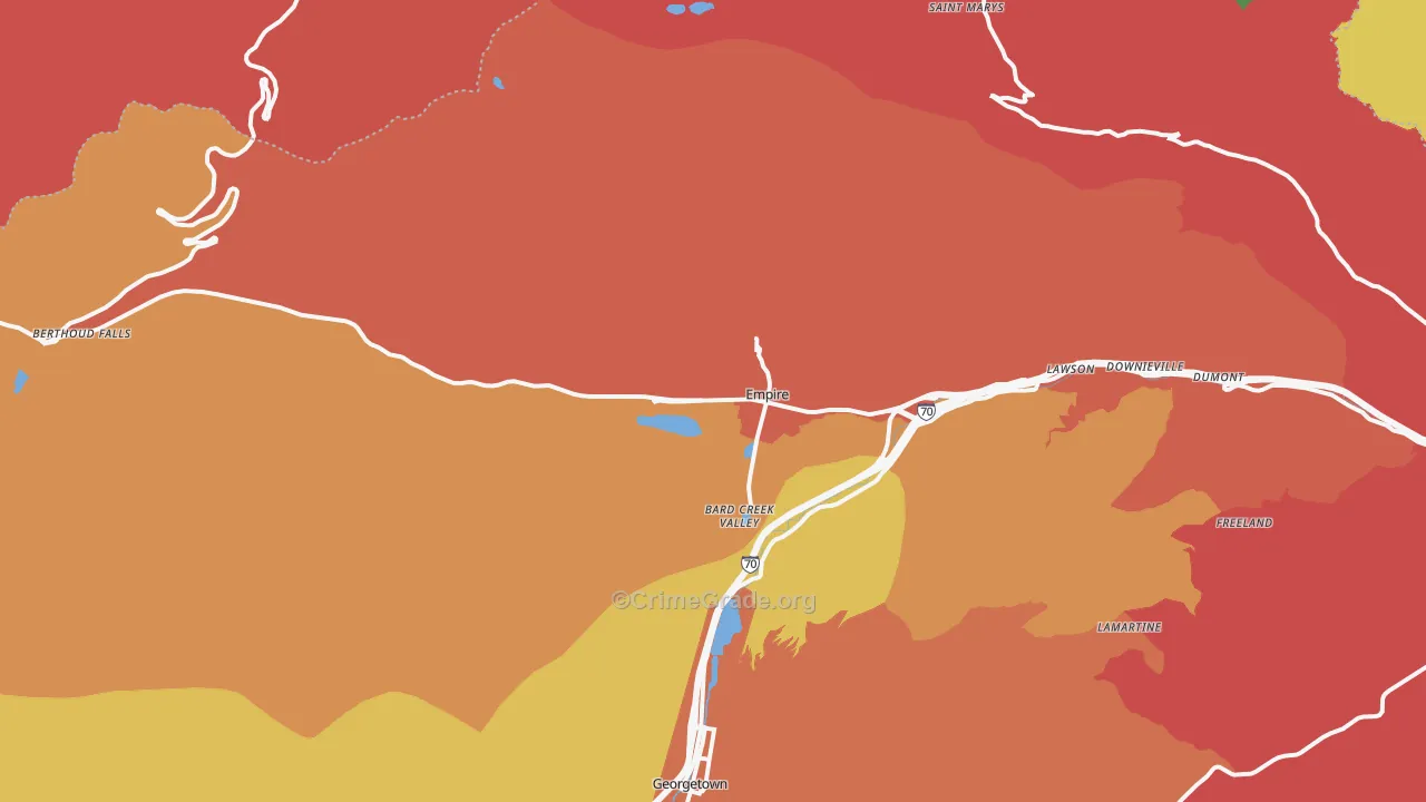Empire, CO Map of Drug-Related Crime Rates