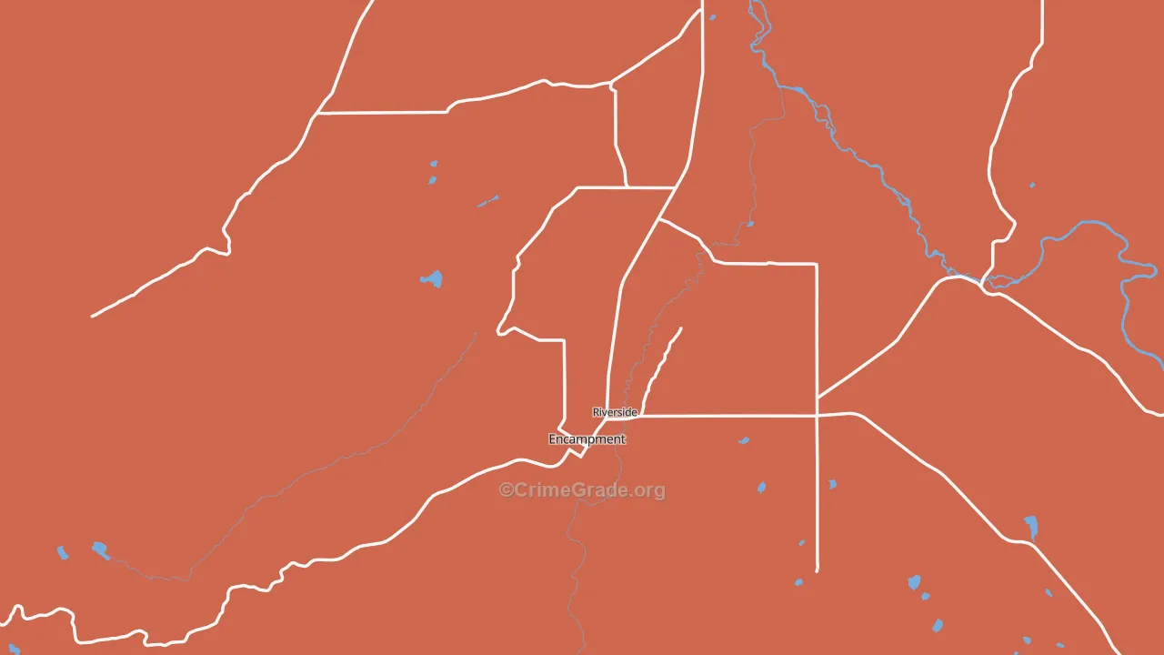 Encampment, WY Map of Drug-Related Crime Rates