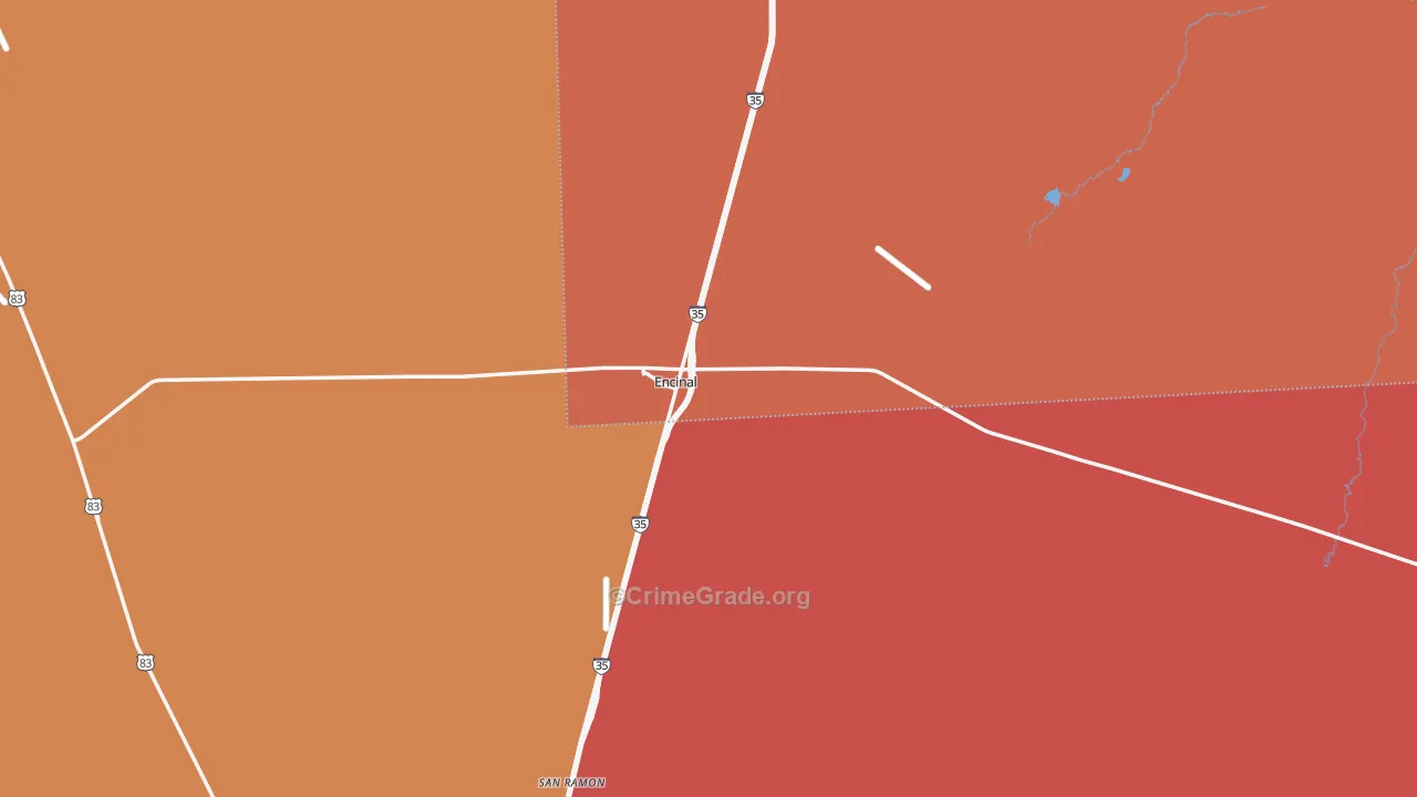 Encinal, TX Map of Drug-Related Crime Rates