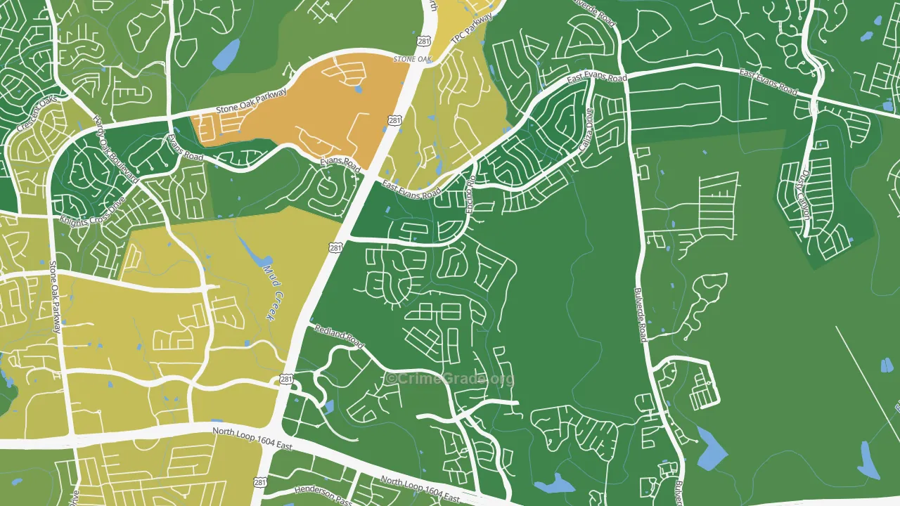 Encino Park, San Antonio, TX Map of Drug-Related Crime Rates
