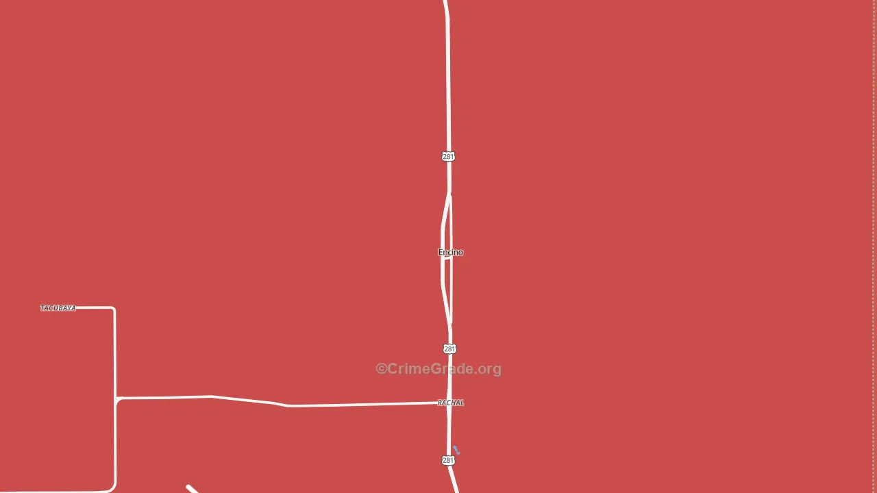 Encino, TX Map of Drug-Related Crime Rates