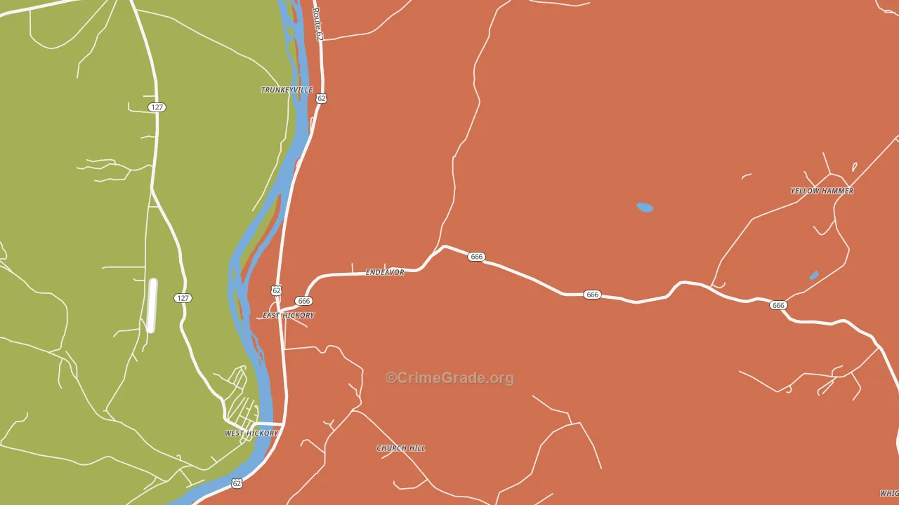 Endeavor, PA Map of Drug-Related Crime Rates