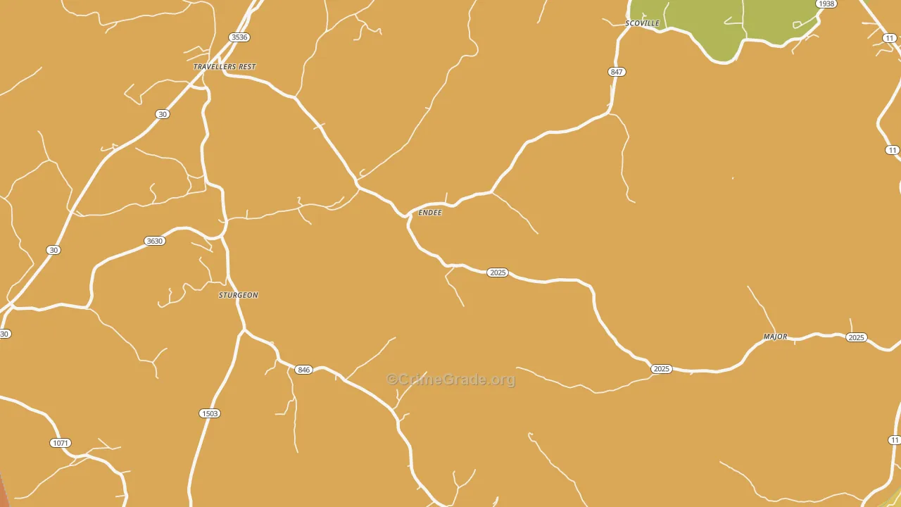 Endee, KY Map of Drug-Related Crime Rates