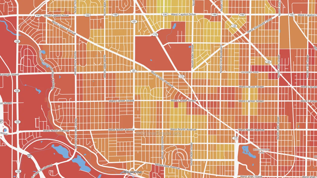 Enderis Park, Milwaukee, WI Map of Drug-Related Crime Rates