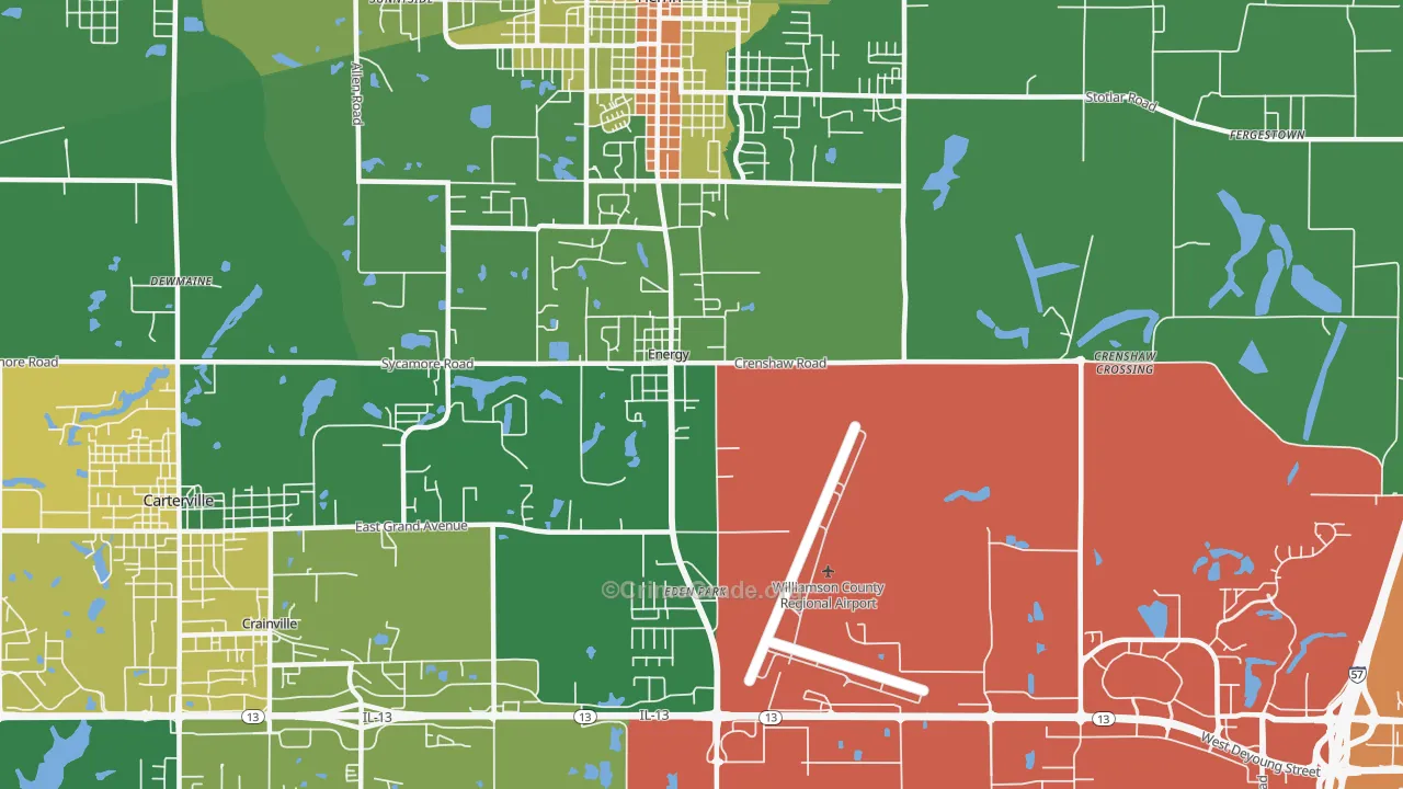 Energy, IL Map of Drug-Related Crime Rates
