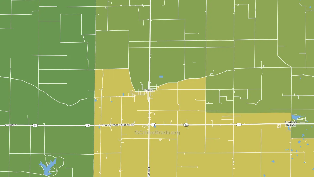 Enfield, IL Map of Drug-Related Crime Rates