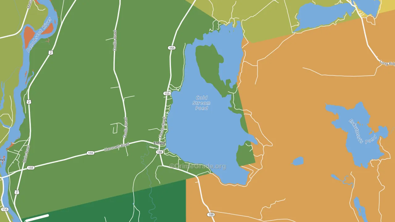 Enfield, ME Map of Drug-Related Crime Rates