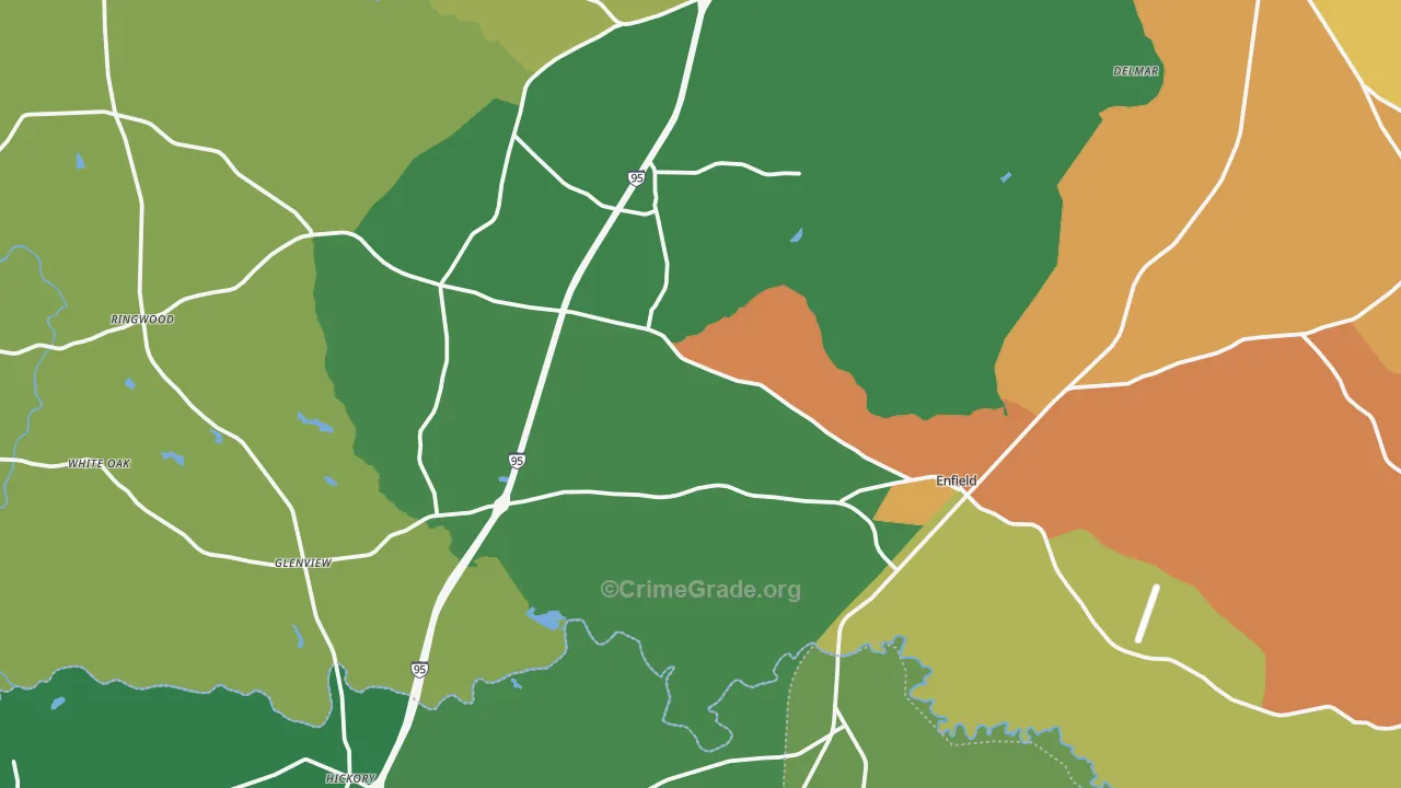 Enfield, NC Map of Drug-Related Crime Rates