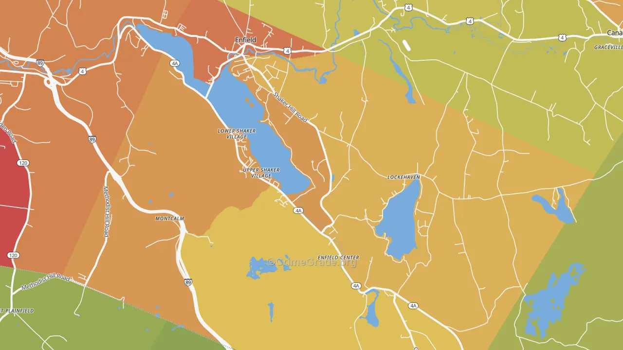 Enfield, NH Map of Drug-Related Crime Rates