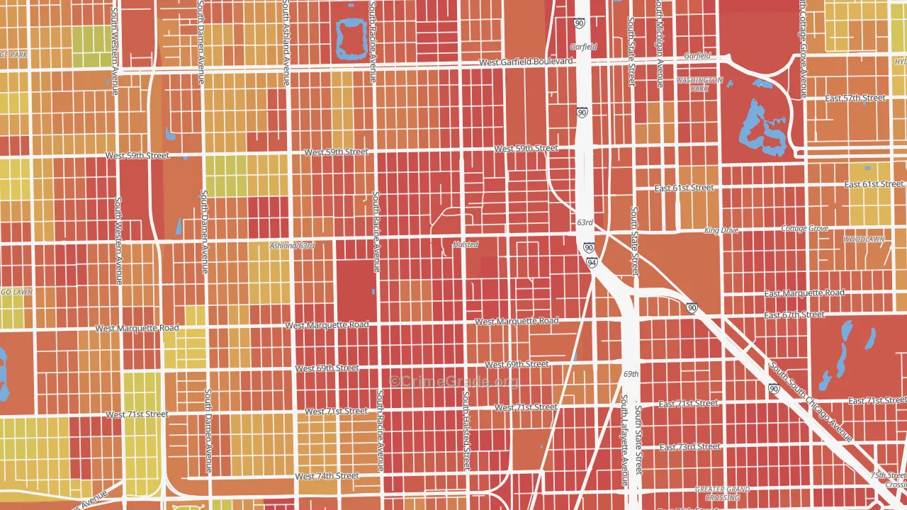 Englewood, Chicago, IL Map of Drug-Related Crime Rates