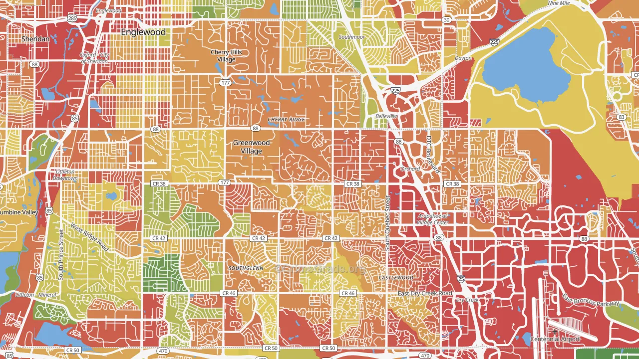 Englewood, CO Map of Drug-Related Crime Rates