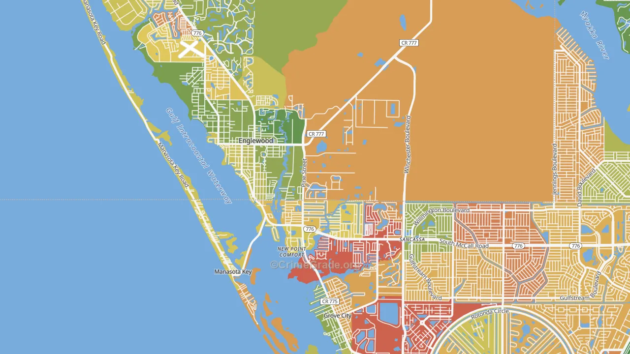 Englewood, FL Map of Drug-Related Crime Rates
