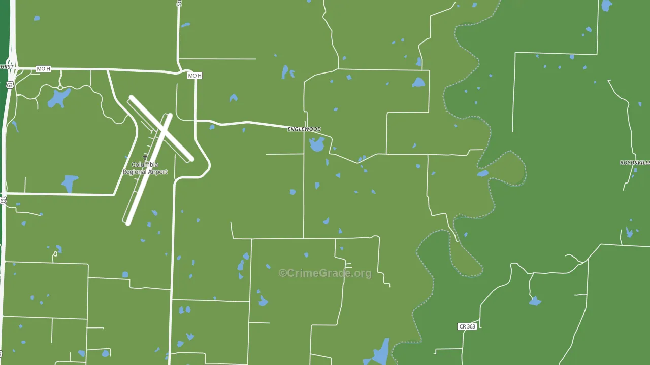 Englewood, MO Map of Drug-Related Crime Rates