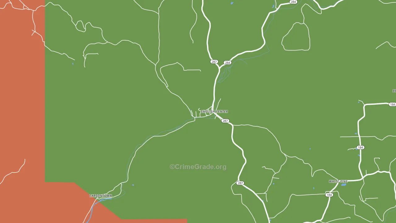 English Center, PA Map of Drug-Related Crime Rates
