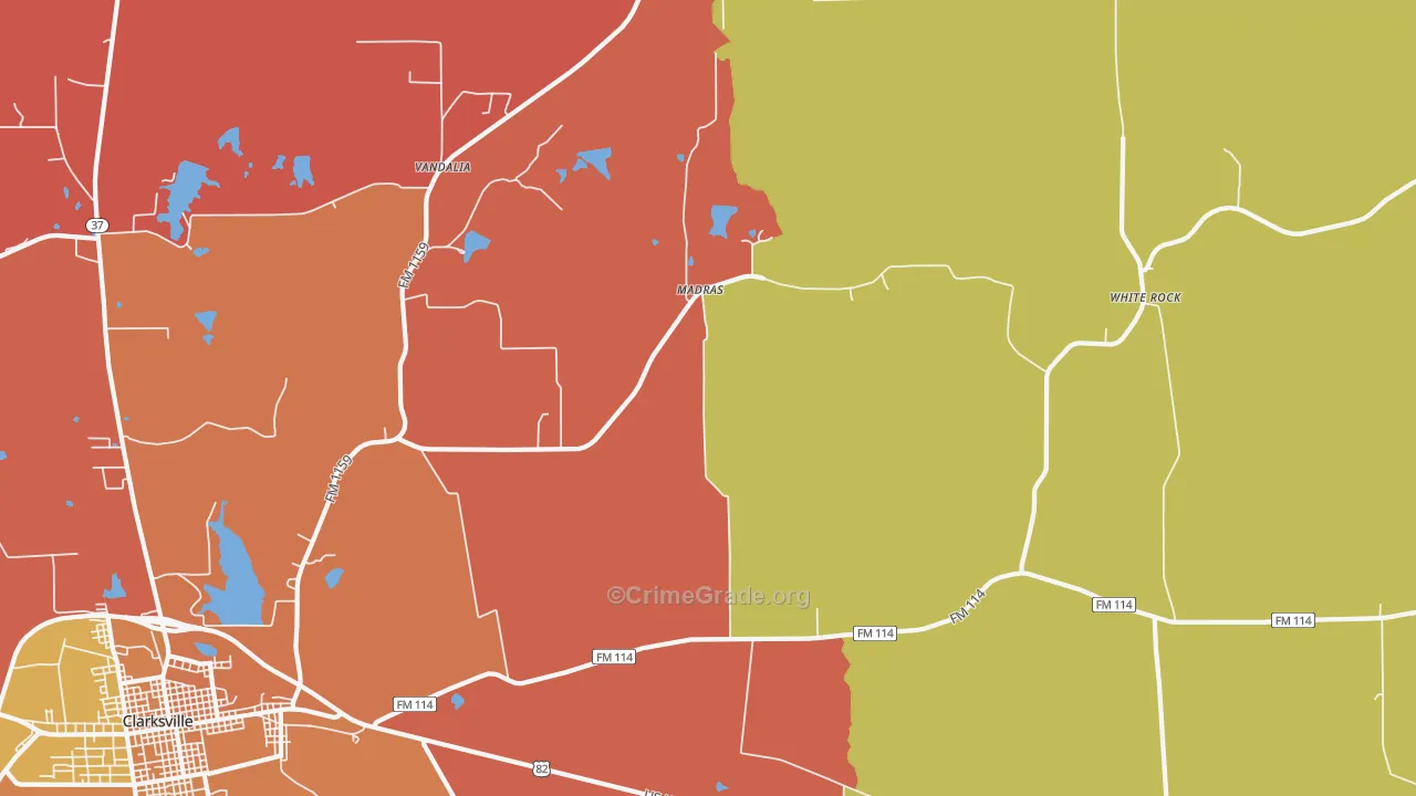 English, TX Map of Drug-Related Crime Rates