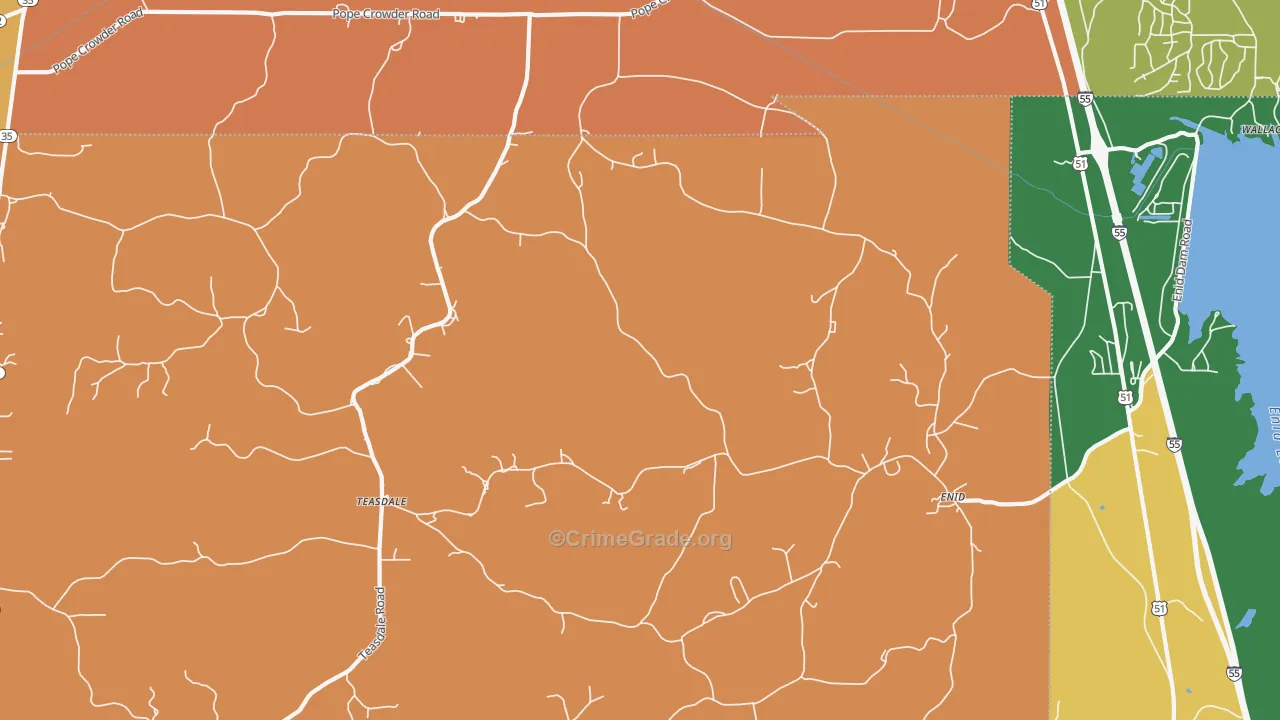 Enid, MS Map of Drug-Related Crime Rates