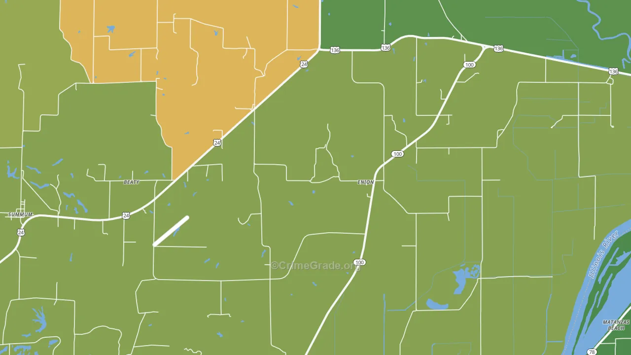 Enion, IL Map of Drug-Related Crime Rates