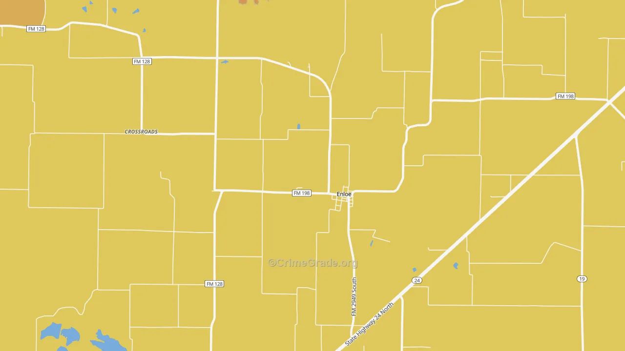 Enloe, TX Map of Drug-Related Crime Rates