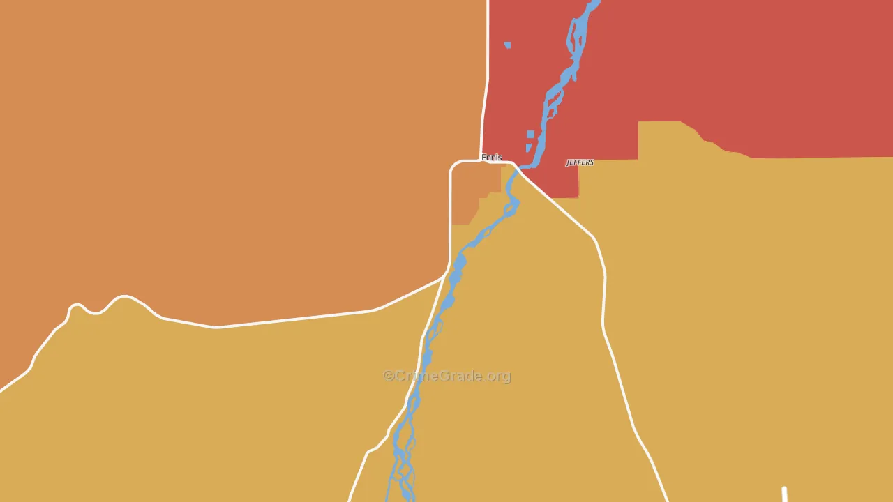 Ennis, MT Map of Drug-Related Crime Rates