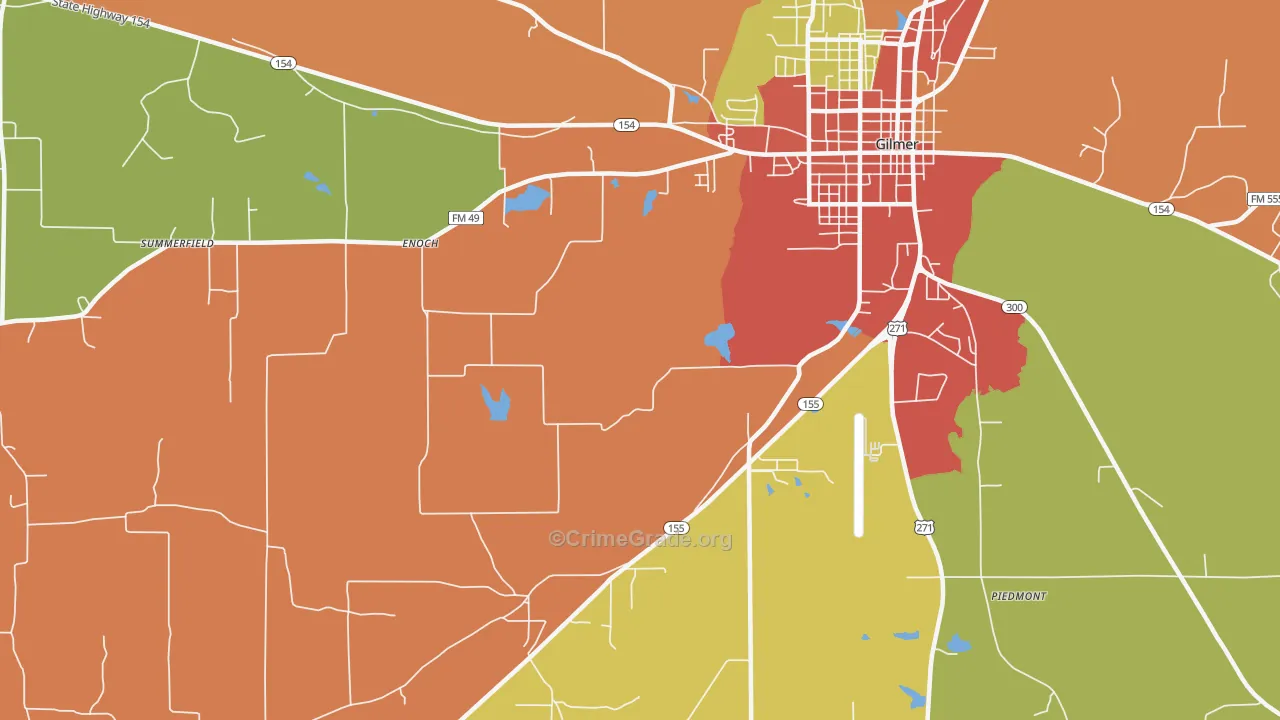 Enoch, TX Map of Drug-Related Crime Rates
