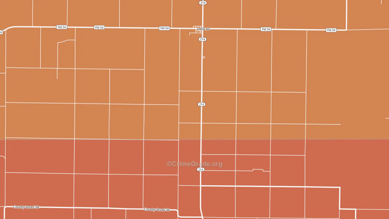 Enochs, TX Map of Drug-Related Crime Rates
