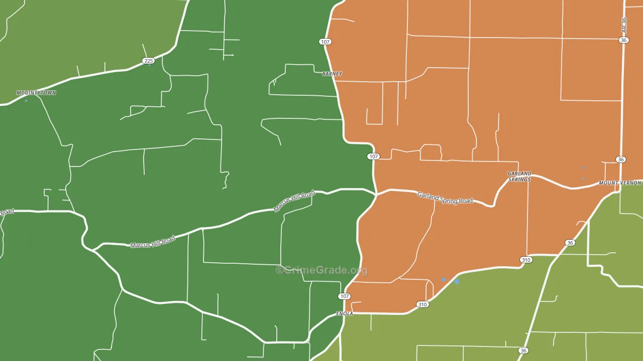 Enola, AR Map of Drug-Related Crime Rates