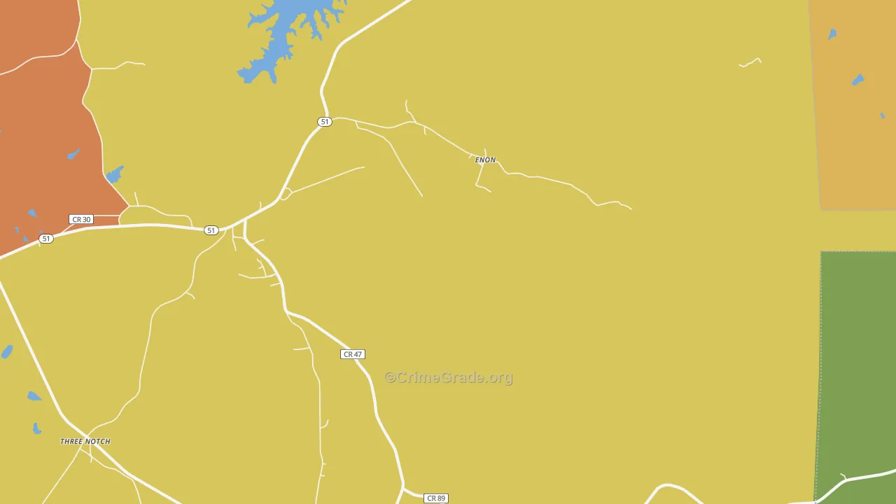 Enon, AL Map of Drug-Related Crime Rates