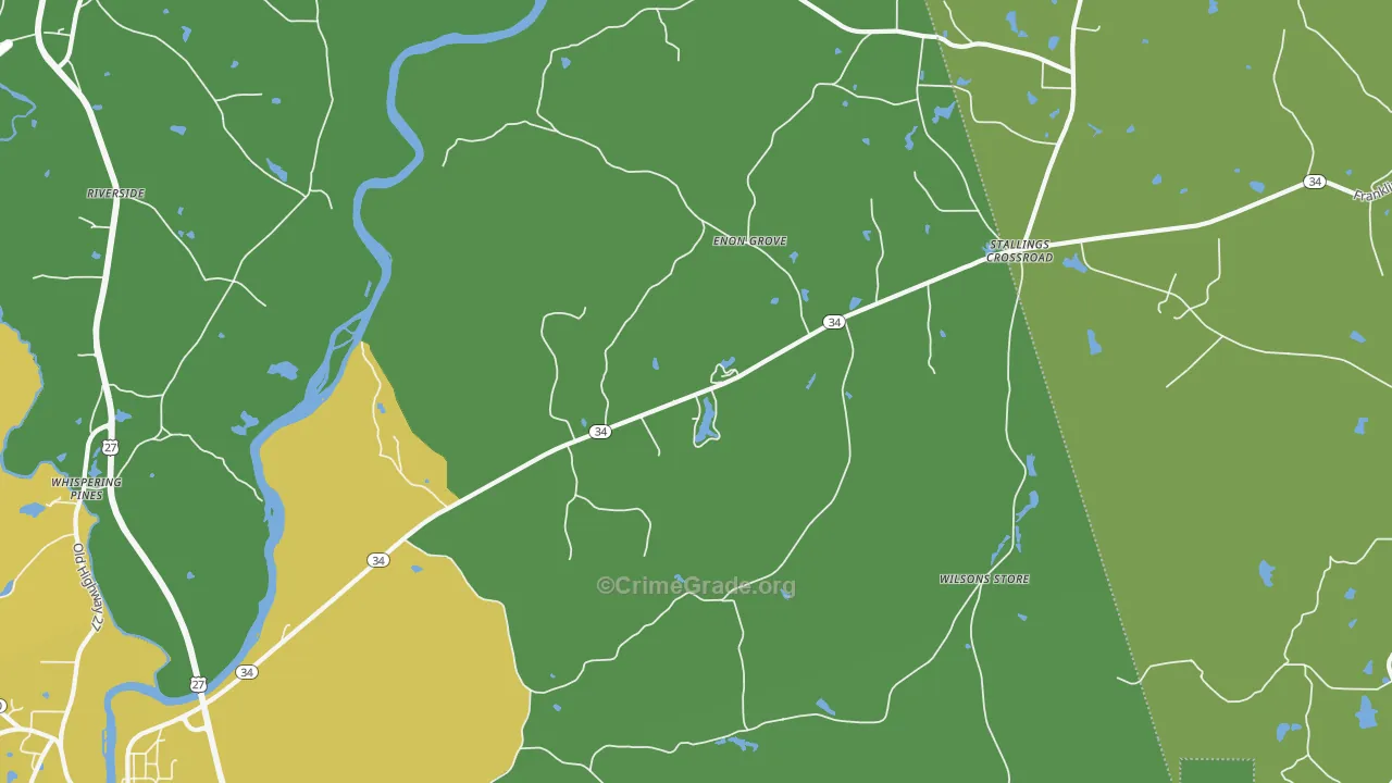 Enon Grove, GA Map of Drug-Related Crime Rates