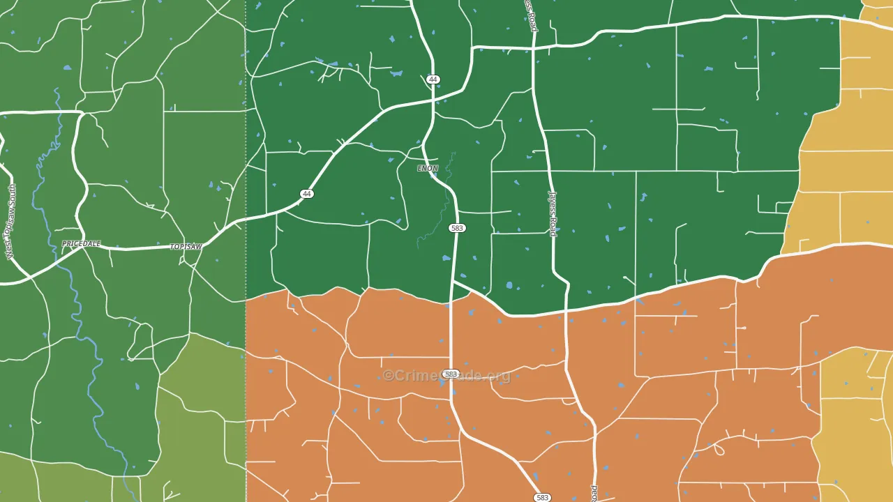 Enon, MS Map of Drug-Related Crime Rates
