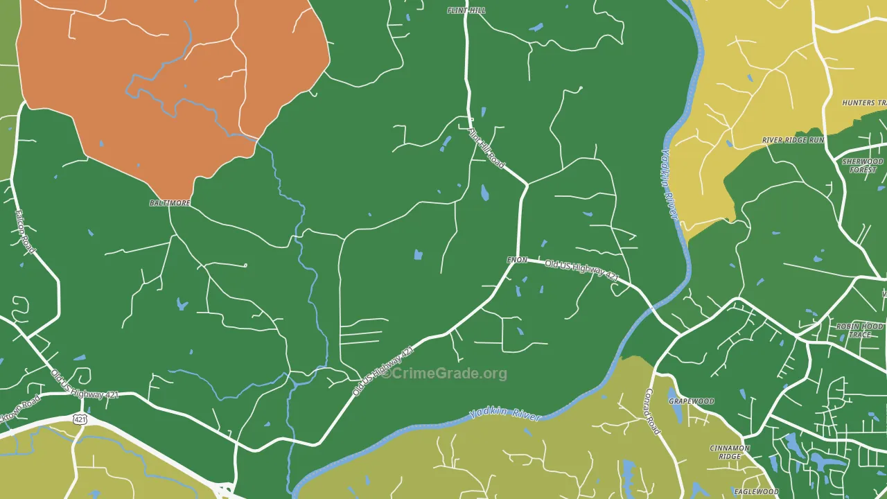 Enon, NC Map of Drug-Related Crime Rates