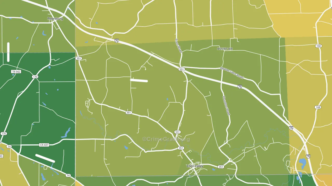 Enon Valley, PA Map of Drug-Related Crime Rates