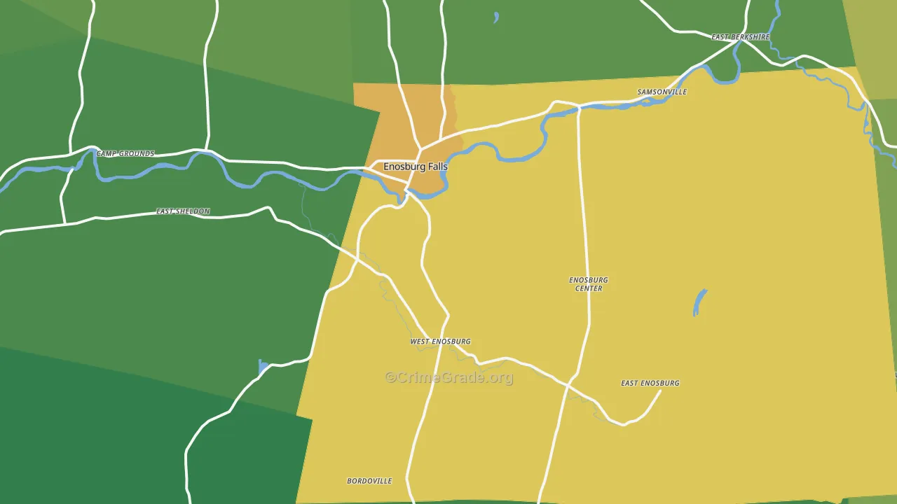 Enosburg Falls, VT Map of Drug-Related Crime Rates